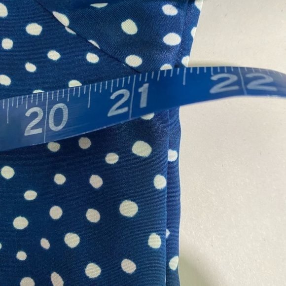 Vintage 80s USA Breli Originals Womens Navy Blue & white polka dot dress size XL - Picture 8 of 12